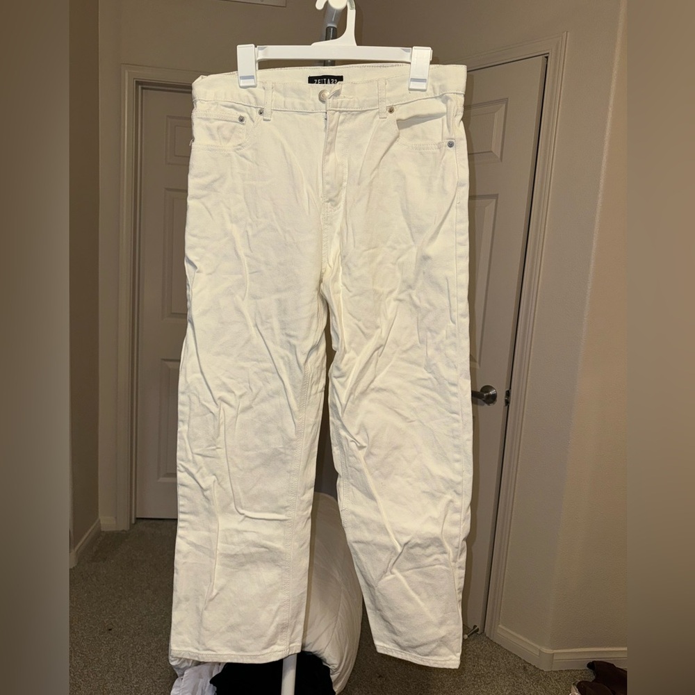 White cream color flared jeans